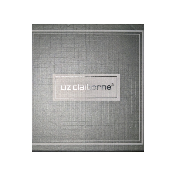 Liz Claiborne necklace and earrings. New, Gold tone circles with rhinestones - Picture 3 of 4